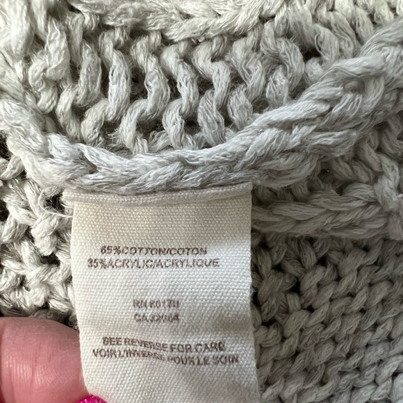 Free People sweater loose cotton knit wide neck sweater oatmeal gray medium - Picture 5 of 11